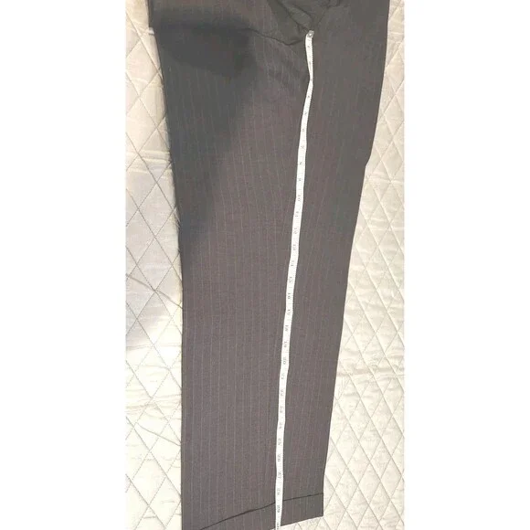 Vtg Lauren Ralph Lauren Charcoal Subtle Pinstripe Wool Suit 46L & Pants 40x31